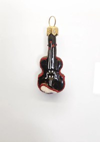 Karácsonyfa gömb üveg gitár forma 1 db