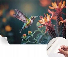 Öntapadós Stílusos Dekoratív Fotótapéta Kolibri virágok 152x104 cm