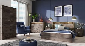 Ágy, kőris sötét, 160x200, INFINITY I-19