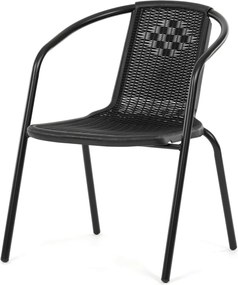 Kerti szék, fém, műanyag, fekete, AZC-H1001 BK