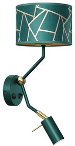 Milagro Fali lámpa ZIGGY 1xE27/40W/230V + 1xGU10/MR11/7W zöld/arany MI1566
