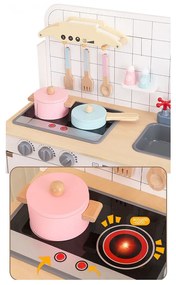 Gyerekeknek készült fa konyha kiegészítőkkel Montessori Baby Mix fehér
