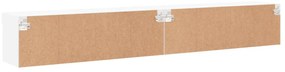 2 db fehér TV-szekrény LED-világítással 100x30x30 cm