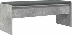 vidaXL Előtér pad párnával Beton Szürke 103 x 38 x 40 cm