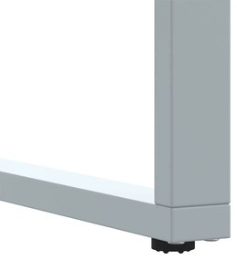 Kültéri Étkezőasztal Szürke 160x80x75 cm Acél és Szilárd Akácfa