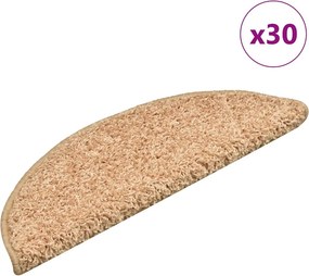 vidaXL 30 db arany színű, félkör alakú lépcsőszőnyeg 56 x 17 x 3 cm