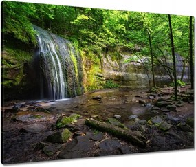 Vászonkép 80x60 Trópusi erdő vízesés