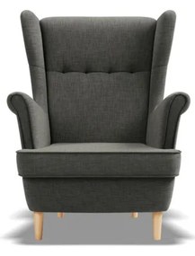 Uszak Mini fotel, fonott, fekete