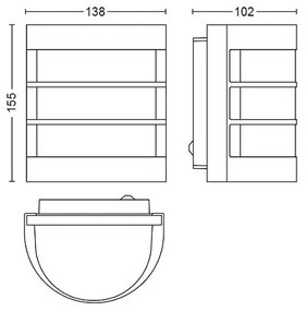 Philips 17479/93/PN - Kültéri fali lámpa 1xE27/60W/230V IP44 antracit