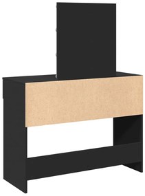 fekete LED-es fésülködőasztal 100 x 40 x 130 cm