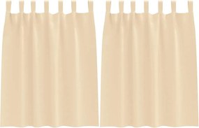 vidaXL Fekete Függöny Gyűrűkkel 2 pcs Krém 140 x 140 cm Poliészter