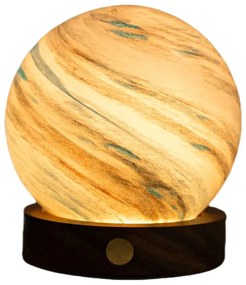 Sötét natúr színű LED asztali lámpa üveg búrával (magasság 9 cm) Polar Cloud – Gingko