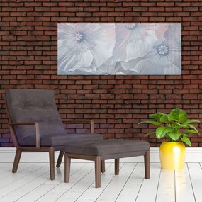 Kép - Kék virágok a falon (120x50 cm)