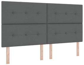 Boxspring ágy matraccal sötét szürke szuper király szövet