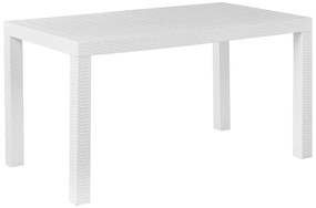 Fehér Rattan Kerti Asztal 140 x 80 cm FOSSANO Beliani