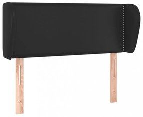 fekete műbőr szárnyas fejtámla 93x23x78/88 cm