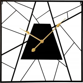 Nagy Fekete Négyzet Alakú Fém Falióra Mpm E04.4482.90 58 cm