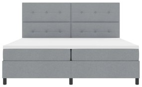 Boxrugós ágy matracmal Világosszürke 200 x 200 cm szövet