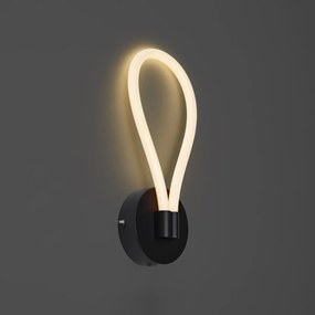 Modern fekete fali lámpa LED-del, 3 lépésben dimmelhető - Keri