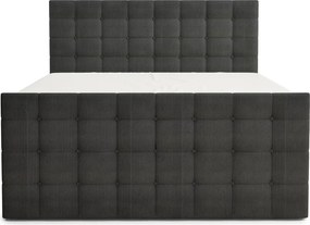 Antracitszürke ágyneműtartós boxspring ágy 200x200 cm Tasca – Maison de Rêve