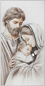 Vászonkép Szent Család 16 x 32 cm Fára festett Esküvő Évforduló Gravírozás