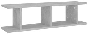2 db betonszürke szerelt fa fali polc 75 x 18 x 20 cm