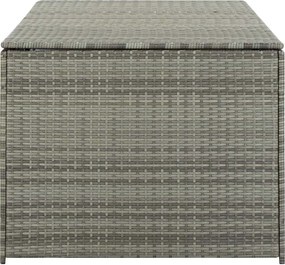 Szürke Polyrattan Kerti Tárolóláda 180 X 90 X 70 Cm