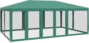 vidaXL zöld HDPE rendezvénysátor 10 hálós oldalfallal 6 x 4 m