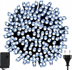 Karácsonyfa fényfüzér 500 led programozó 8 üzemmód hideg fehér 30m prémium