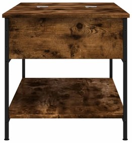 füstös tölgy szerelt fa és fém dohányzóasztal 100 x 50 x 50 cm
