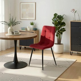 Szék bordó színben, bársony kárpittal PERU