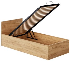 Egyszemélyes ágy 90 cm Discutibles (aranyy craft tölgy) (ágyráccsal)  (tárolóhellyel). 1116311