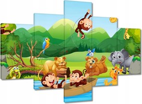 Vászonkép 100x70 Dzsungel minta gyerekeknek