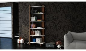 könyvespolc Order - White, Walnut