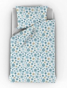 Kvalitex Hópehely pamut ágynemű, kék, 140 x 200 cm, 70 x 90 cm