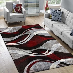 Eredeti szőnyeg absztrakt mintával, vörös-szürke színben Lățime: 160 cm | Lungime: 220 cm