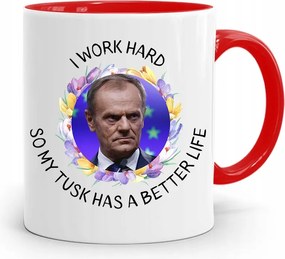 Donald Tusk Piros Bögre Platform Ajándék fényképes nyomtatással