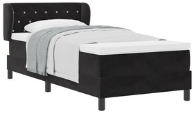 Boxspring Ágy Matracokkal Fekete 90x190 cm Bársonyos