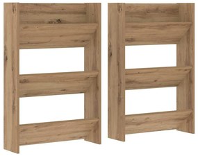 Cipőszekrény 2 pcs Artisan tölgy 60 x 18 x 90 cm Faanyag