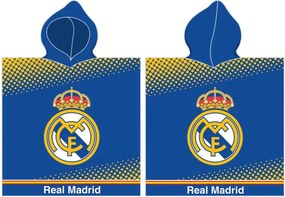 Real Madrid Blue strand törölköző poncsó 55x110 cm
