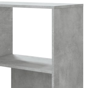 4 szintes betonszürke szerelt fa sarokkönyvespolc 85x85x140 cm