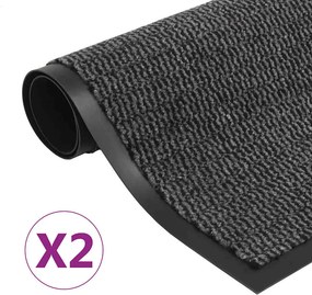 vidaXL 2 db antracitszürke négyszögletes szennyfogó szőnyeg 80x120 cm