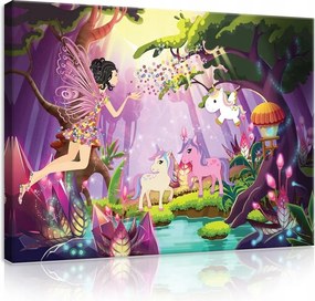 Vászonkép gyerekeknek pónik mese 100x75