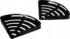 Sarok Zuhanypolc Alumínium Fekete 2 Db