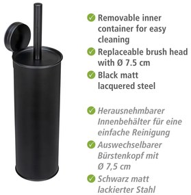 Fekete öntapadós acél WC-kefe Pavia – Wenko