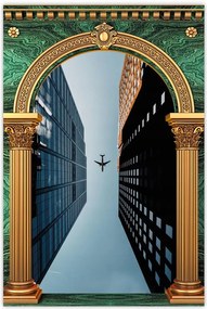 Poszterek 80x120 Repülőgép az épületek között