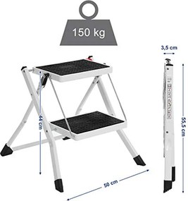 SONGMICS 2 lépcsős létra max. Terhelhetőség 150 kg-ig