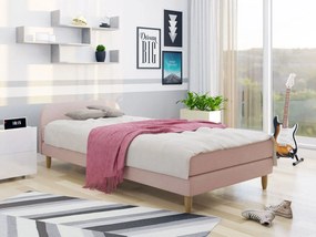 PELLO 2 egyszemélyes kárpitozott ágy fejtámlával 120x200 - rózsaszín
