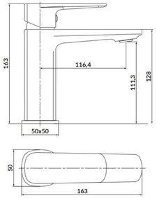 Cersanit S951-390 - Mosdócsap LARGA 16,3 cm fekete