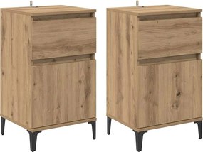 vidaXL Éjjeliszekrény 2 pcs Artisan tölgy 40 x 35 x 70 cm Faanyag
